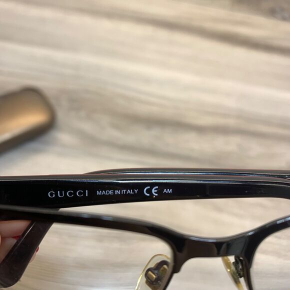 GUCCI GG 4214 GB5 BLXK 54/16/135 FLEX HINGE EYEGLASSES FRAME w/ Case Dust Cloth - Picture 7 of 16